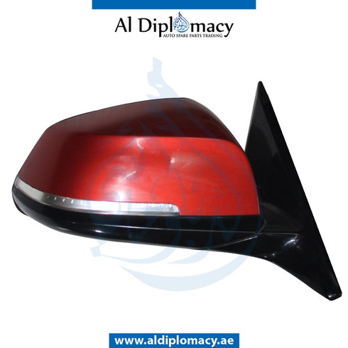 Right Mirror, WITH Camera, Red, COMPLETE for BMW 4 Series F32 (2013-2017) models, Part Number UN-F33MIR-RH+CAM-CO-RD