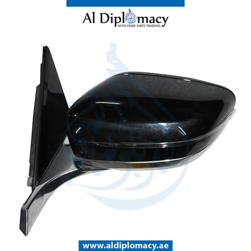Left Mirror, Black, COMPLETE for BMW 7 Series G12 (2015) models, Part Number UN-G12MIR-LH-CO-BK