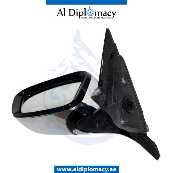 Left Mirror, White, COMPLETE for BMW 7 Series G12 (2015) models, Part Number UN-G12MIR-LH-CO-WH