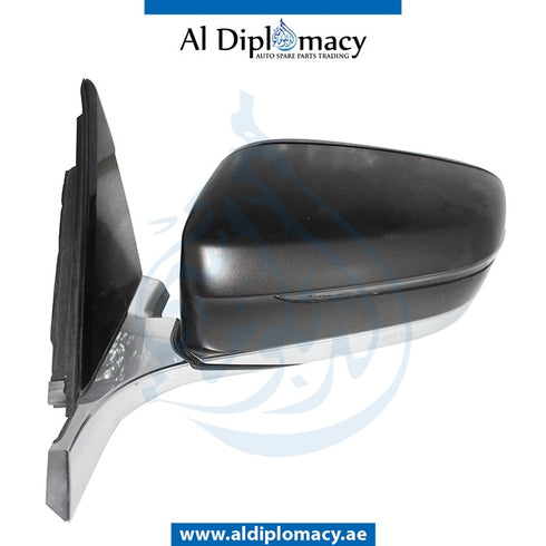 Left Mirror, WITH Camera, BLACK Matt, COMPLETE for BMW 7 Series G12 (2015) models, Part Number UN-G12MIR-LH+CAM-CO-BK MATT