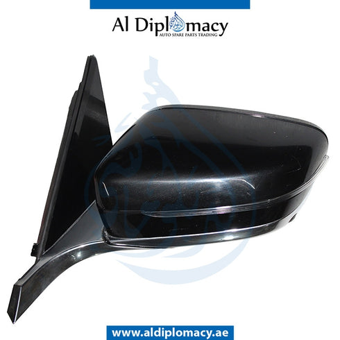 Left Mirror, WITH Camera, Black, COMPLETE for BMW 7 Series G12 (2015) models, Part Number UN-G12MIR-LH+CAM-CO-BK