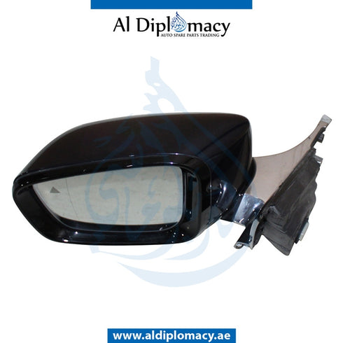 Left Mirror, WITH Camera, Blue, COMPLETE for BMW 7 Series G12 (2015) models, Part Number UN-G12MIR-LH+CAM-CO-BL