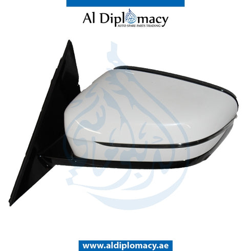 Left Mirror, WITH Camera, White, COMPLETE for BMW 5 Series G30 (2016-2020) models