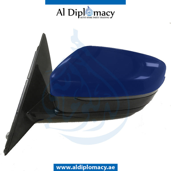 Left Mirror, WITH Camera, Black, COMPLETE for BMW 5 Series G30 (2016-2020) models, Part Number UN-G30MIR-LH+CAM-CO-BL