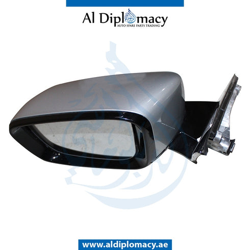 Left Mirror, Silver, COMPLETE for BMW 5 Series G30 (2016-2020) models, Part Number UN-G30MIR-LH+CO-SL