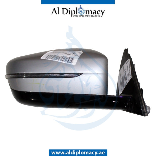 Right Mirror, Silver, COMPLETE for BMW 5 Series G30 (2016-2020) models, Part Number UN-G30MIR-RH+CO-SL