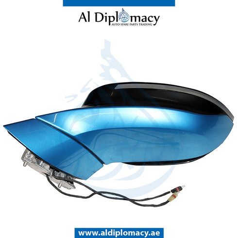 Left Mirror, Black, COMPLETE for BMW I8 models, Part Number UN-I8 MIR-LH-CO-BK