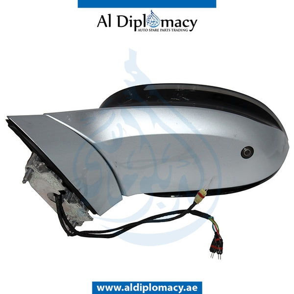 Left Mirror, WITH Camera, Black, COMPLETE for BMW I8 models, Part Number UN-I8MIR-LH+CAM-CO-BK