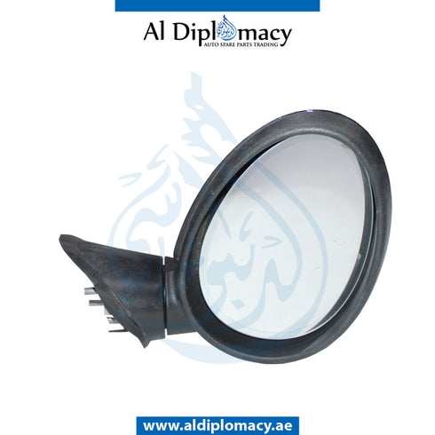 Left Mirror, Black, COMPLETE for Mini Cooper Mini Paceman R61 (2012-2016) models, Part Number UN-MINI/R61MIR-LH-CO-BK