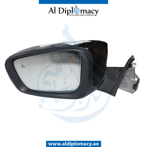 Left Mirror, WITH Camera, Black, COMPLETE for BMW 5 Series G30 (2016-2020) models, Part Number UN-G30MIR-LH+CAM-CO-BK