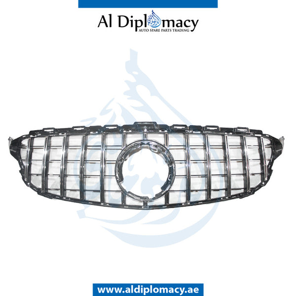 SHOW Grille, GTR Style, BLACK for Mercedes-Benz C Class W205 (2015-2021) models, Part Number UT-205GRILL(GTR STYLE)-BK