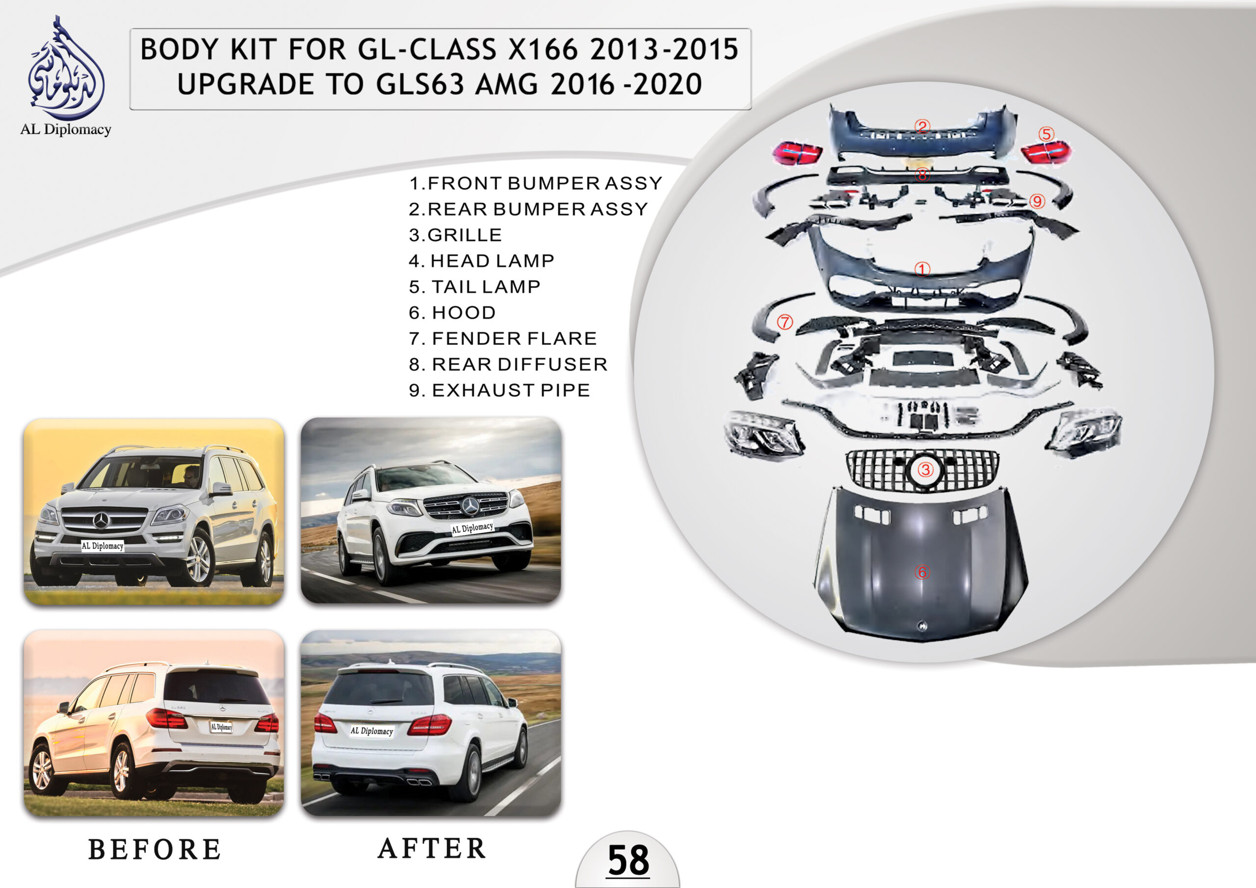 Body Kit for 2013 Mercedes Benz Gl W166 Amg - China Body Kit for Mercedes  Benz Gl
