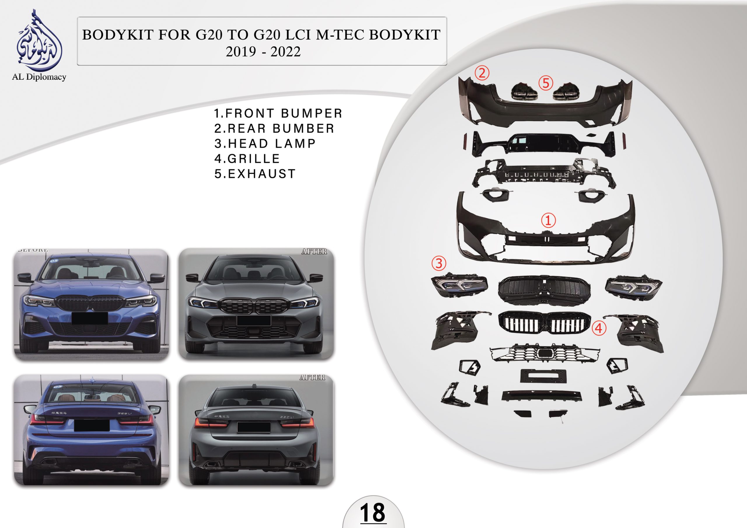 B.18 BODYKIT FOR G20 TO G20 LCI M TEC BODYKIT 2019-2022
